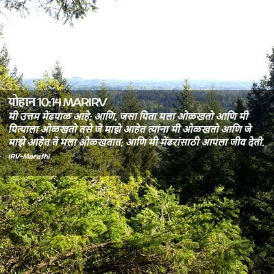 Picture 02 - योहान 10:14 MARIRV - मी उत्तम मेंढपाळ - Bible Verse Picture