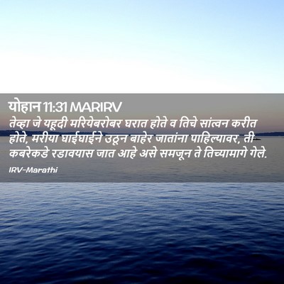 Picture 02 - योहान 11:31 MARIRV - तेव्हा जे यहूदी - Bible Verse Picture