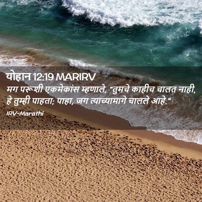 Picture 02 - योहान 12:19 MARIRV - मग परूशी एकमेकांस - Bible Verse Picture