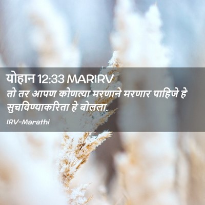 Picture 02 - योहान 12:33 MARIRV - तो तर आपण कोणत्या - Bible Verse Picture