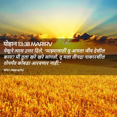 Picture 02 - योहान 13:38 MARIRV - येशूने त्यास - Bible Verse Picture