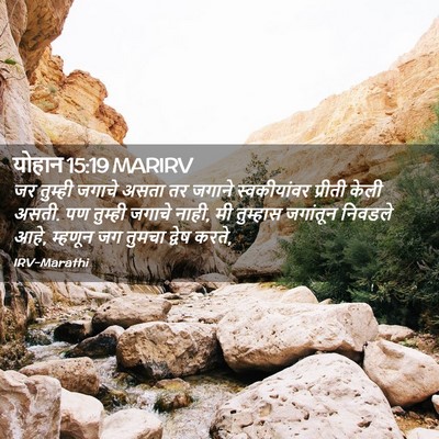 Picture 02 - योहान 15:19 MARIRV - जर तुम्ही जगाचे - Bible Verse Picture