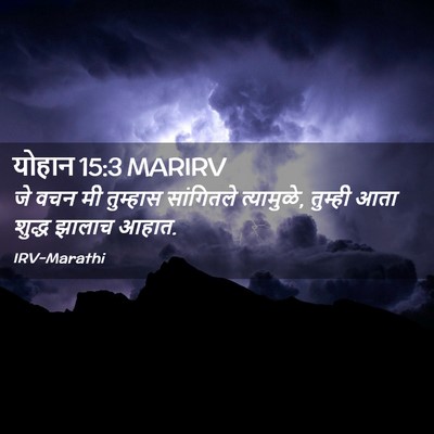 Picture 02 - योहान 15:3 MARIRV - जे वचन मी तुम्हास - Bible Verse Picture