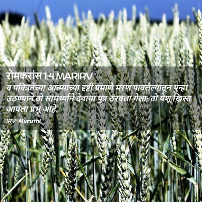 Picture 02 - रोमकरांस 1:4 MARIRV - व पवित्रतेच्या - Bible Verse Picture