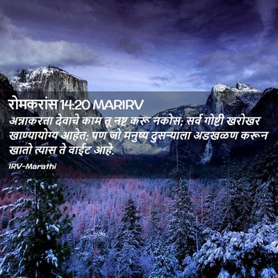 Picture 02 - रोमकरांस 14:20 MARIRV - अन्नाकरता देवाचे - Bible Verse Picture