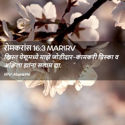 Picture 02 - रोमकरांस 16:3 MARIRV - ख्रिस्त येशूमध्ये - Bible Verse Picture