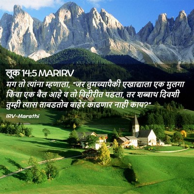 Picture 02 - लूक 14:5 MARIRV - मग तो त्यांना - Bible Verse Picture