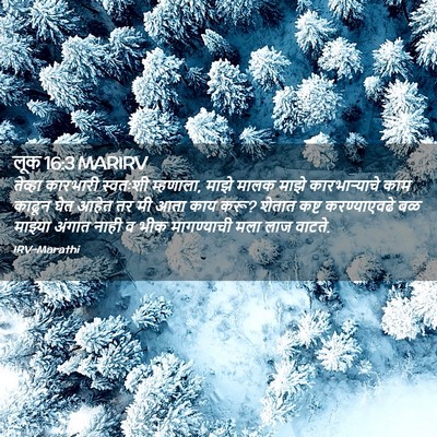 Picture 02 - लूक 16:3 MARIRV - तेव्हा कारभारी - Bible Verse Picture