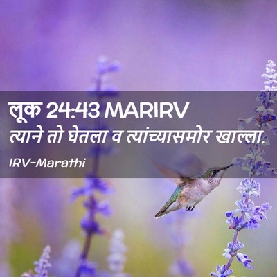 Picture 02 - लूक 24:43 MARIRV - त्याने तो घेतला व - Bible Verse Picture