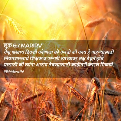 Picture 02 - लूक 6:7 MARIRV - येशू शब्बाथ दिवशी - Bible Verse Picture
