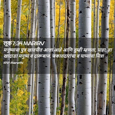 Picture 02 - लूक 7:34 MARIRV - मनुष्याचा पुत्र - Bible Verse Picture