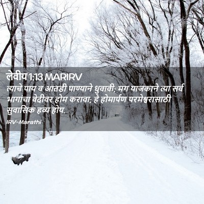 Picture 02 - लेवीय 1:13 MARIRV - त्याचे पाय व आतडी - Bible Verse Picture
