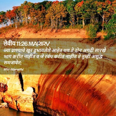 Picture 02 - लेवीय 11:26 MARIRV - ज्या प्राण्याचे - Bible Verse Picture