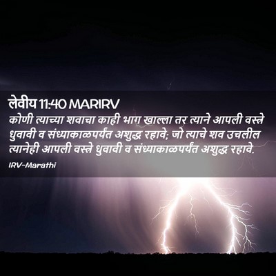 Picture 02 - लेवीय 11:40 MARIRV - कोणी त्याच्या - Bible Verse Picture
