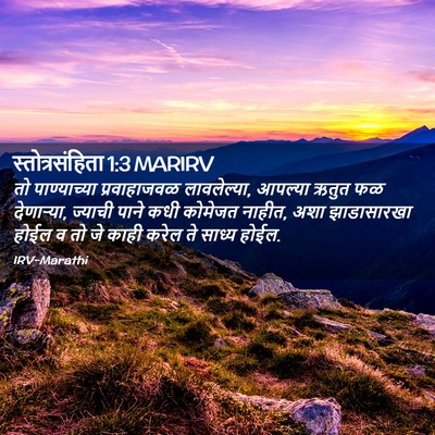 Picture 02 - स्तोत्रसंहिता 1:3 MARIRV - तो पाण्याच्या - Bible Verse Picture