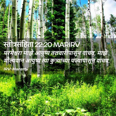 Picture 02 - स्तोत्रसंहिता 22:20 MARIRV - परमेश्वरा माझे - Bible Verse Picture