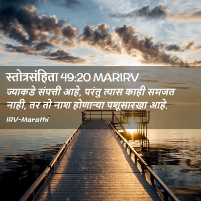 Picture 02 - स्तोत्रसंहिता 49:20 MARIRV - ज्याकडे संपत्ती - Bible Verse Picture