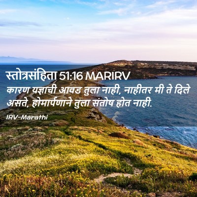 Picture 02 - स्तोत्रसंहिता 51:16 MARIRV - कारण यज्ञाची आवड - Bible Verse Picture
