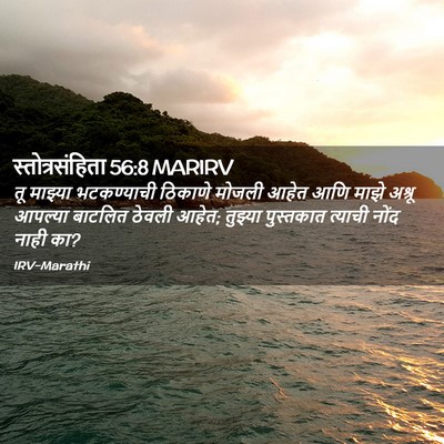 Picture 02 - स्तोत्रसंहिता 56:8 MARIRV - तू माझ्या - Bible Verse Picture