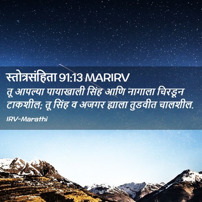 Picture 02 - स्तोत्रसंहिता 91:13 MARIRV - तू आपल्या - Bible Verse Picture