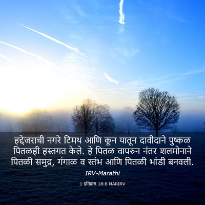 Picture 03 - 1 इतिहास 18:8 MARIRV - हद्देजराची नगरे - Bible Verse Picture