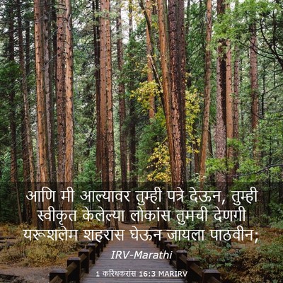 Picture 03 - 1 करिंथकरांस 16:3 MARIRV - आणि मी आल्यावर - Bible Verse Picture