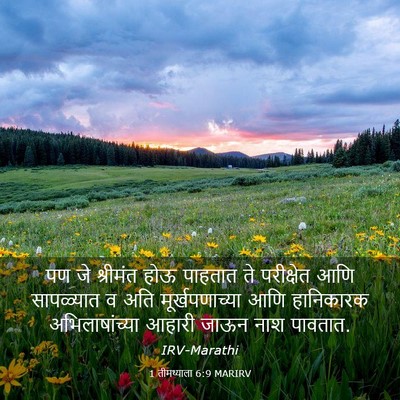 Picture 03 - 1 तीमथ्याला 6:9 MARIRV - पण जे श्रीमंत होऊ - Bible Verse Picture