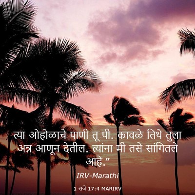 Picture 03 - 1 राजे 17:4 MARIRV - त्या ओहोळाचे पाणी - Bible Verse Picture