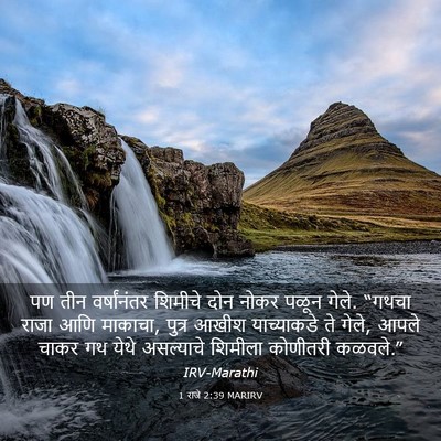 Picture 03 - 1 राजे 2:39 MARIRV - पण तीन वर्षांनंतर - Bible Verse Picture