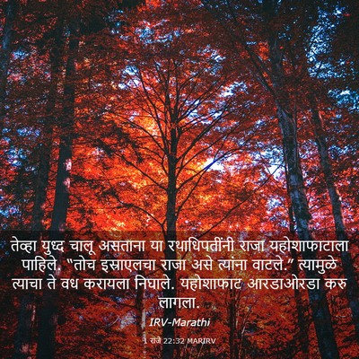 Picture 03 - 1 राजे 22:32 MARIRV - तेव्हा युध्द चालू - Bible Verse Picture
