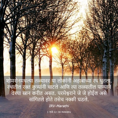 Picture 03 - 1 राजे 22:38 MARIRV - शोमरोनमधल्या - Bible Verse Picture