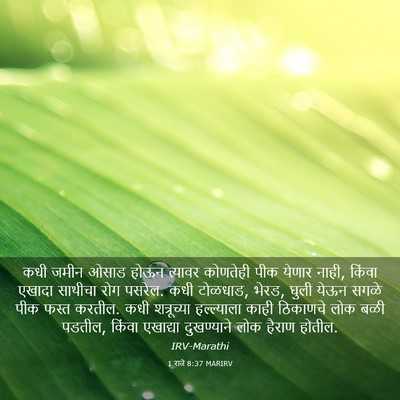 Picture 03 - 1 राजे 8:37 MARIRV - कधी जमीन ओसाड होऊन - Bible Verse Picture