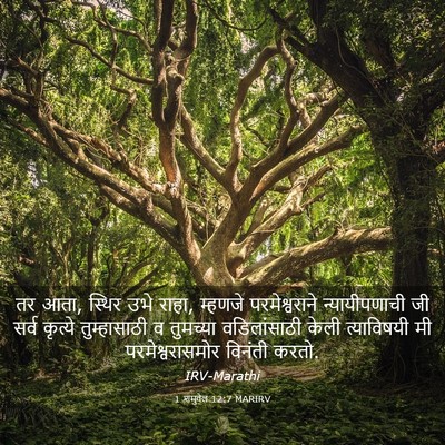 Picture 03 - 1 शमुवेल 12:7 MARIRV - तर आता, स्थिर उभे - Bible Verse Picture