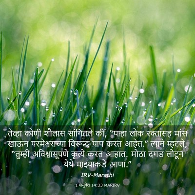 Picture 03 - 1 शमुवेल 14:33 MARIRV - तेव्हा कोणी शौलास - Bible Verse Picture