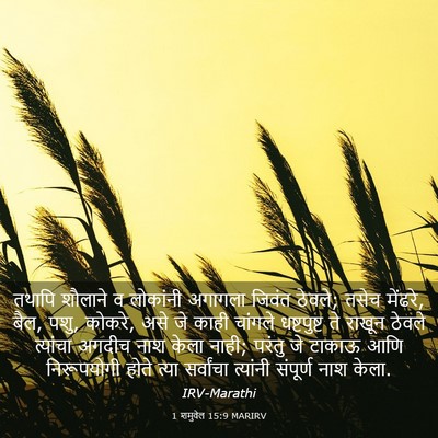 Picture 03 - 1 शमुवेल 15:9 MARIRV - तथापि शौलाने व - Bible Verse Picture