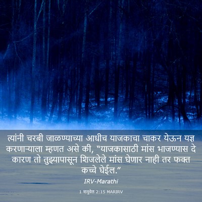 Picture 03 - 1 शमुवेल 2:15 MARIRV - त्यांनी चरबी - Bible Verse Picture