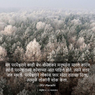 Picture 03 - 1 शमुवेल 6:19 MARIRV - मग परमेश्वराने - Bible Verse Picture