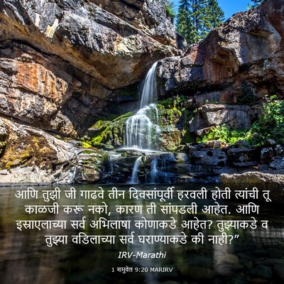Picture 03 - 1 शमुवेल 9:20 MARIRV - आणि तुझी जी गाढवे - Bible Verse Picture