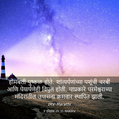 Picture 03 - 2 इतिहास 29:35 MARIRV - होमबली पुष्कळ - Bible Verse Picture