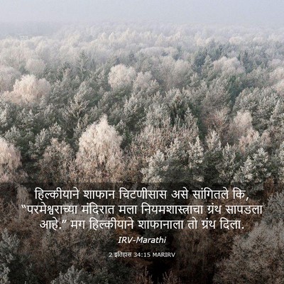 Picture 03 - 2 इतिहास 34:15 MARIRV - हिल्कीयाने शाफान - Bible Verse Picture