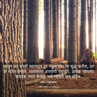 Picture 03 - 2 तीमथ्याला 2:21 MARIRV - म्हणून जर कोणी - Bible Verse Picture