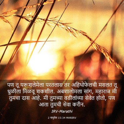 Picture 03 - 2 शमुवेल 15:34 MARIRV - पण तू यरूशलेमेला - Bible Verse Picture