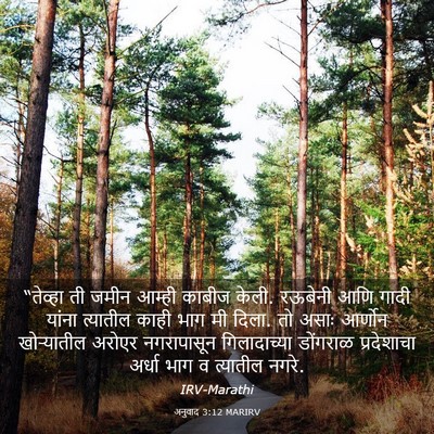 Picture 03 - अनुवाद 3:12 MARIRV - “तेव्हा ती जमीन - Bible Verse Picture