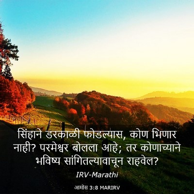 Picture 03 - आमोस 3:8 MARIRV - सिंहाने डरकाळी - Bible Verse Picture