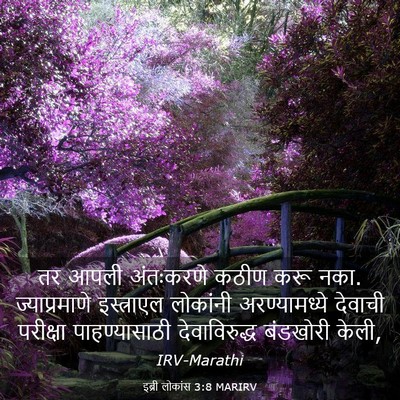 Picture 03 - इब्री लोकांस 3:8 MARIRV - तर आपली अंतःकरणे - Bible Verse Picture