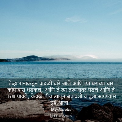 Picture 03 - ईयोब 1:19 MARIRV - तेव्हा रानाकडून - Bible Verse Picture