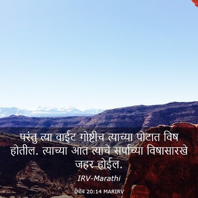 Picture 03 - ईयोब 20:14 MARIRV - परंतु त्या वाईट - Bible Verse Picture