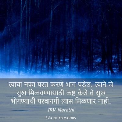 Picture 03 - ईयोब 20:18 MARIRV - त्याचा नफा परत - Bible Verse Picture