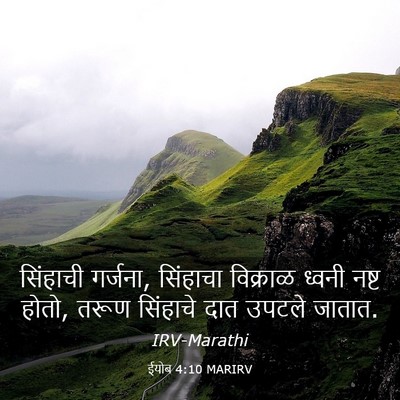Picture 03 - ईयोब 4:10 MARIRV - सिंहाची गर्जना, - Bible Verse Picture
