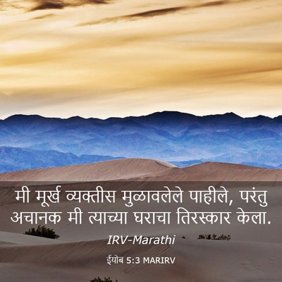 Picture 03 - ईयोब 5:3 MARIRV - मी मूर्ख व्यक्तीस - Bible Verse Picture